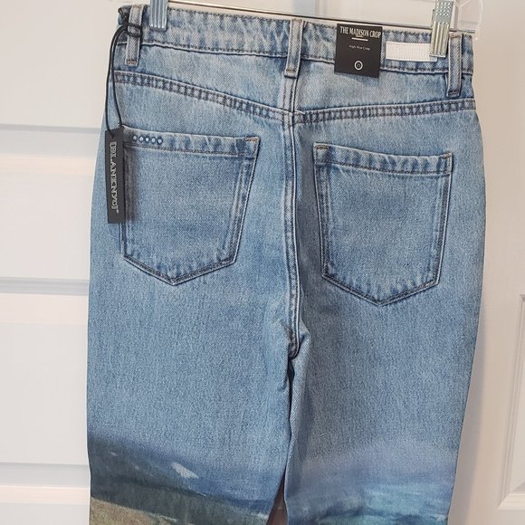 NWT: Blank NYC Digital Field Print Madison Crop Jean - Picture 6 of 9